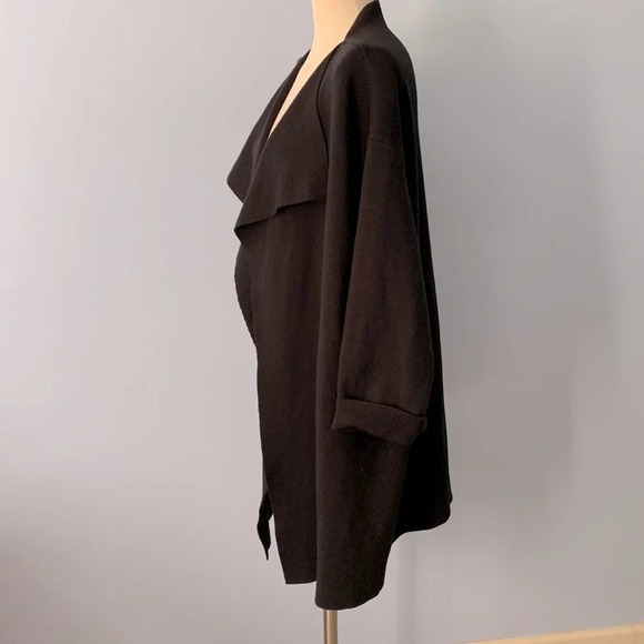 Lulus black cozy knit open front cardigan with pockets small medium oversized - Picture 3 of 9
